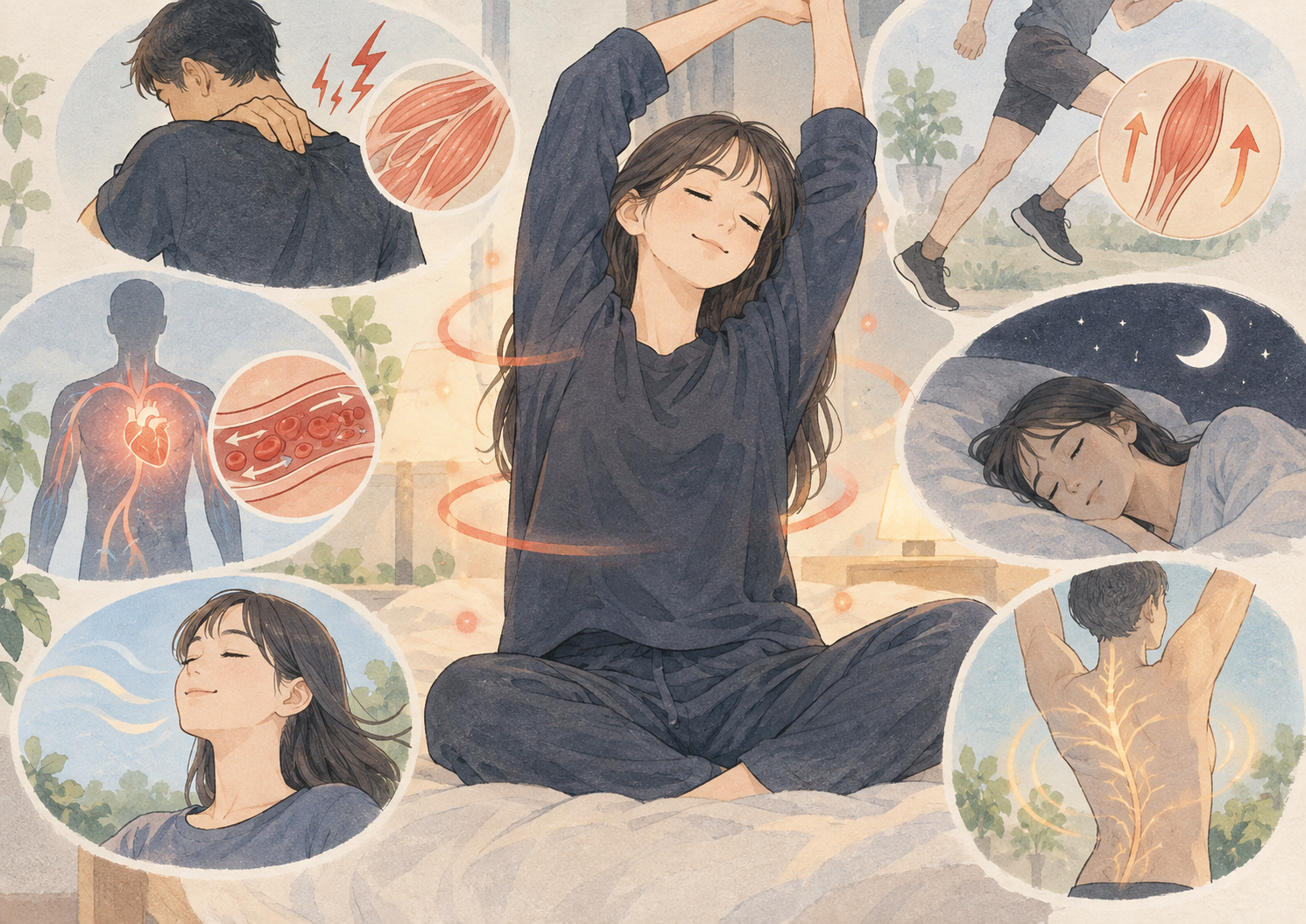 穏やかな回復と健康のイラスト